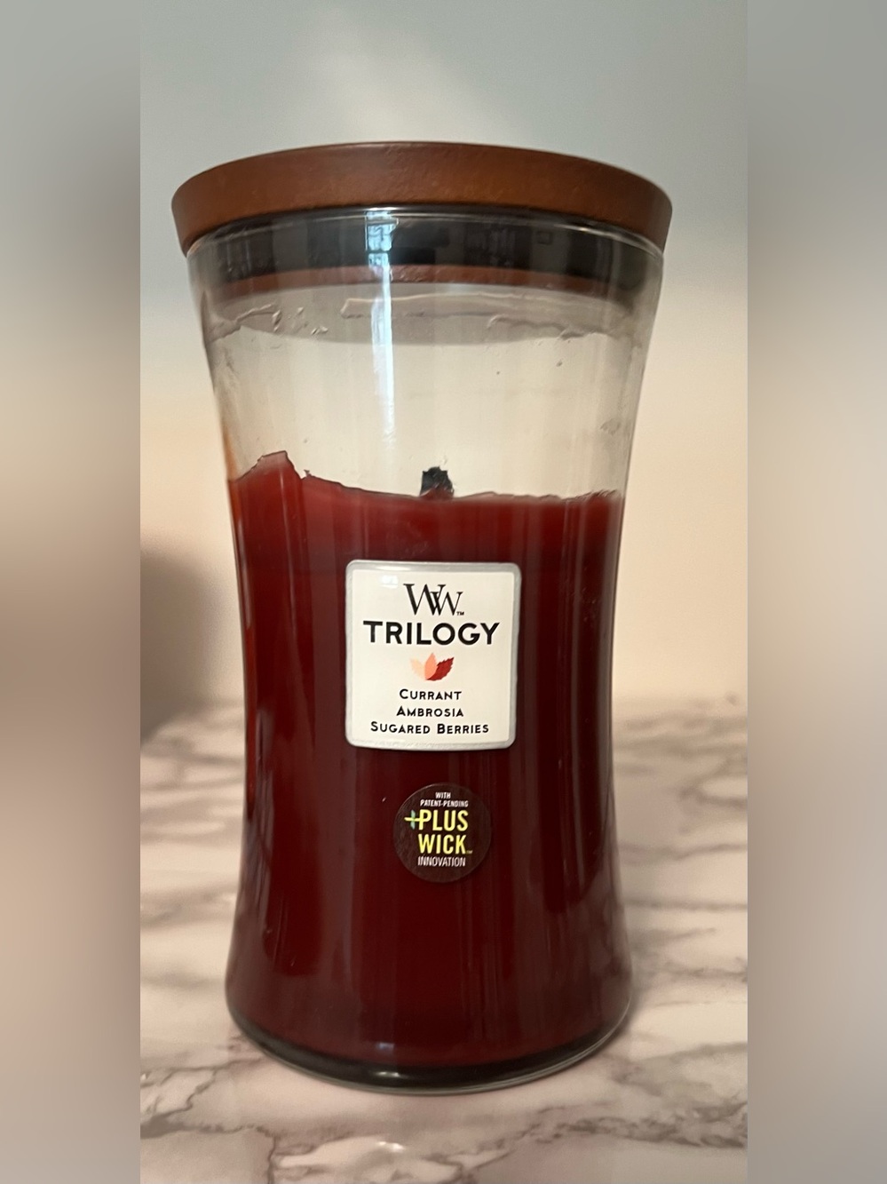 WoodWick Fruit Temptation Trilogy 22 oz Candle Currant Ambrosia Berries ~60%